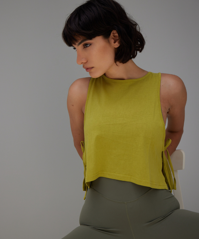 Osaka Crop Top - Olive Green