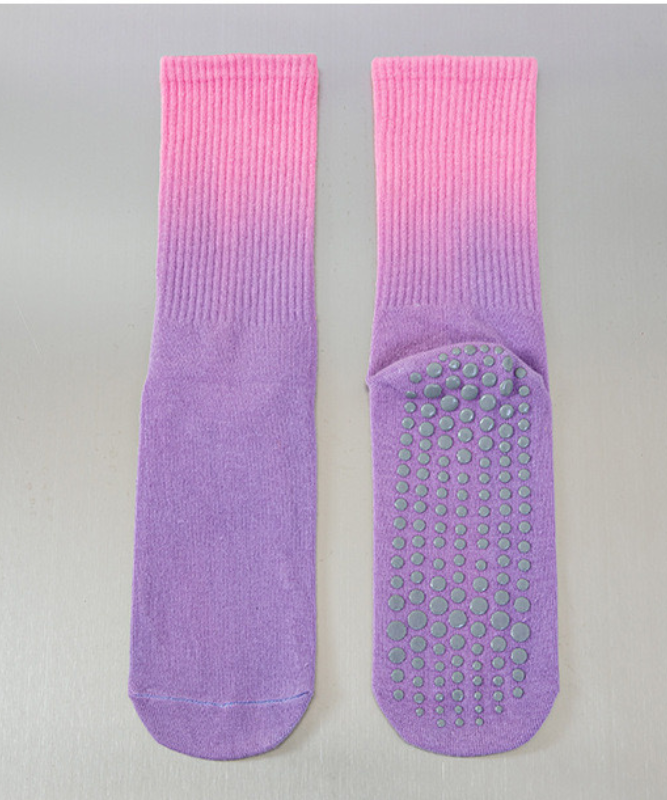 Tie-Dye Pilates Socks - Purple / Pink