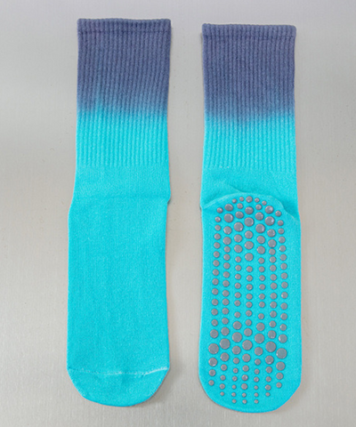 Tie-Dye Pilates Socks - Turquoise / Blue