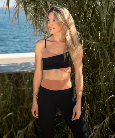 KIKA Terra Sports Bra - Black  & Mocha